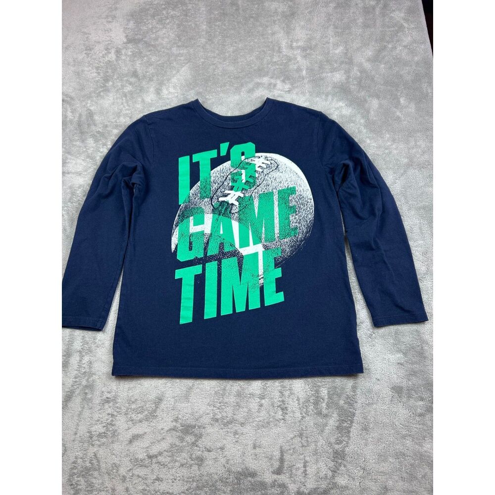 The Children’s Place Boys L 10/12 Football Graphic Long Sleeve Shirt Navy